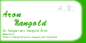 aron mangold business card